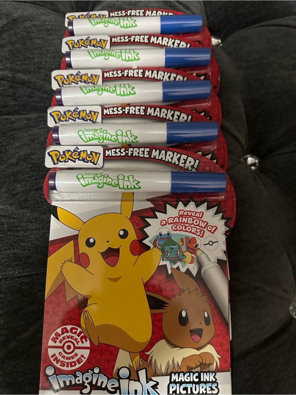 5 Pokémon Imagine Ink Mess-Free Markers - Blue Caps